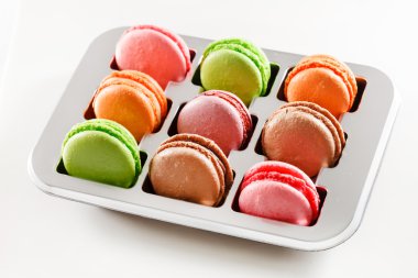 renkli Fransızca macaroons