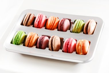 renkli Fransızca macaroons