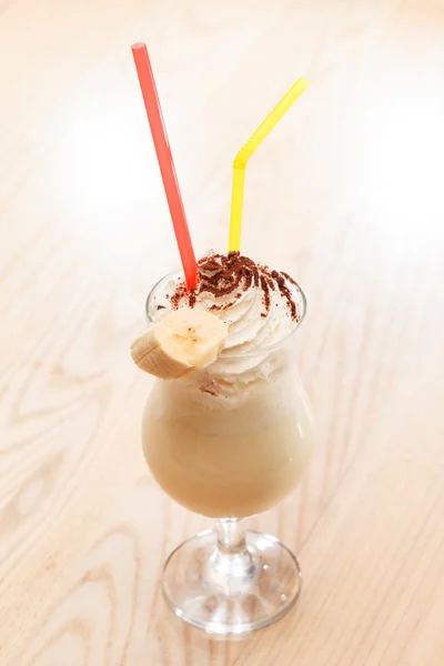 Milk cocktail in glass — Stock Photo, Image