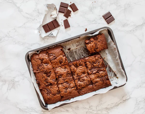 Torta di brownie al cioccolato — Foto Stock