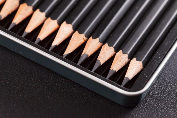 Set of black pencils — Stock Photo, Image