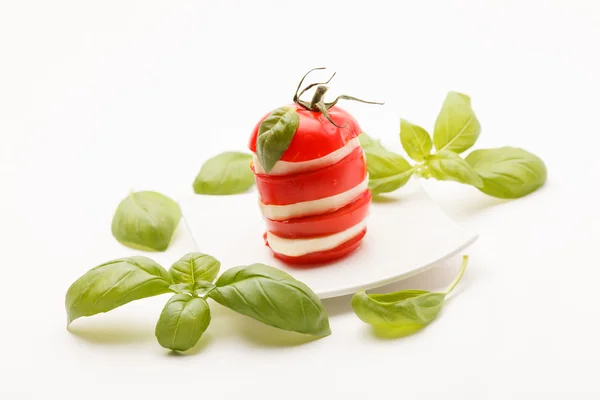 Tomato and mozzarella slices — Stock Photo, Image