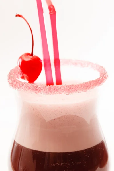 Chocolate cocktail with cherry — Stock Photo, Image