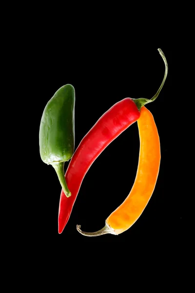 Hot peppers isolated — Stock Photo, Image