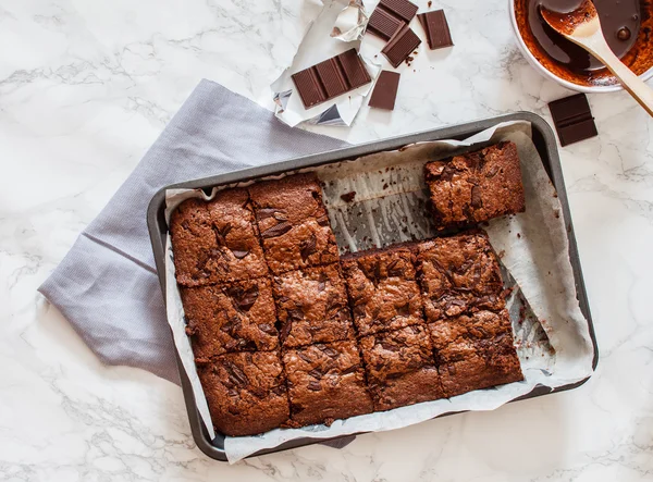 Çikolatalı brownie pasta — Stok fotoğraf