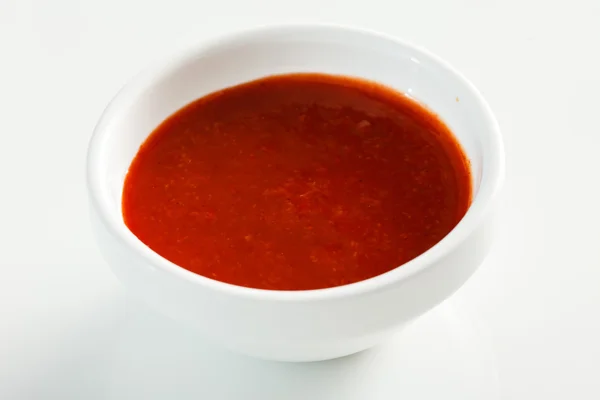 Red sauce in bowl — Stock Photo, Image
