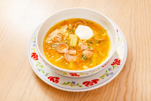 Chicken soup in bowl — Stock Photo, Image