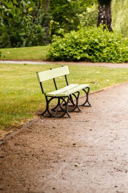 parkta yeşil tezgah