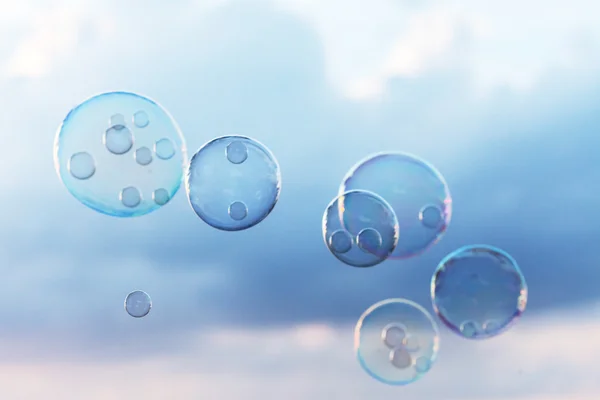 Soap bubbles outdoor — Stock Photo, Image