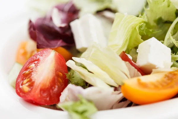 Greek salad with feta cheese — Stock Photo, Image