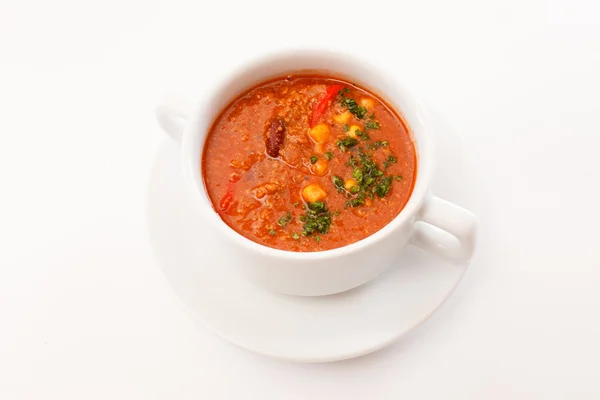 Tomato soup on white — Stock Photo, Image