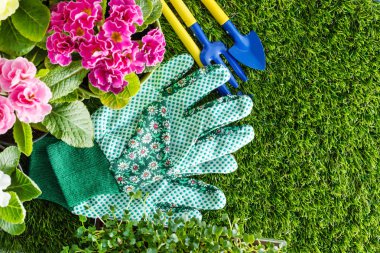 Bahar çiçekleri ile eldiven