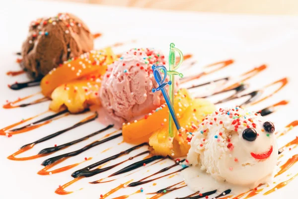 Funny colorful ice cream — Stock Photo, Image