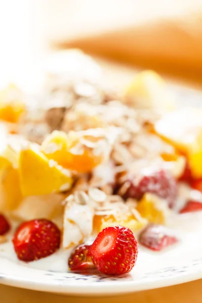 Desayuno saludable con fresas — Foto de Stock