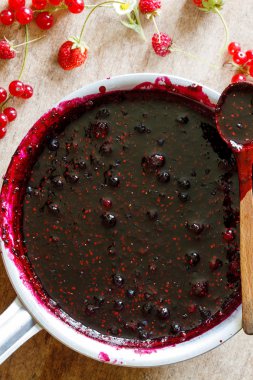 Çilek reçeli masada