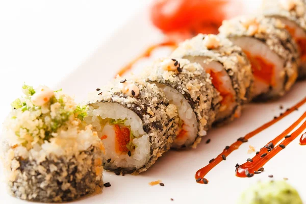 Ízletes sushi tekercs — Stock Fotó