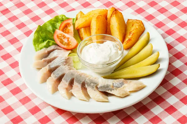 Herring appetizer with vegetables — Stock Photo, Image