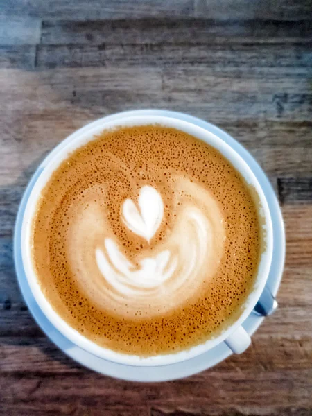 Cappuccino, a fa tábla — Stock Fotó
