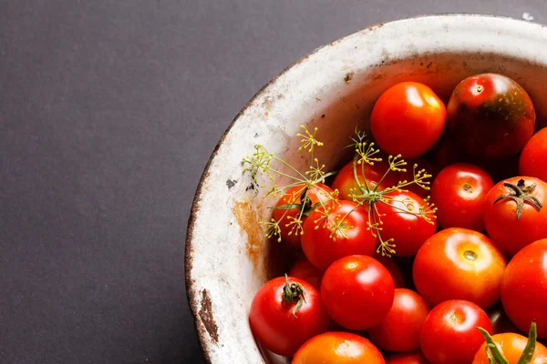 Fresh tomatoes in bowl — Stock Photo, Image