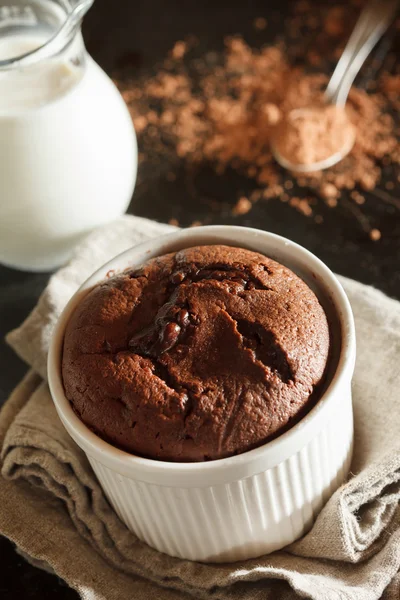 Gustoso soufflé al cioccolato — Foto Stock