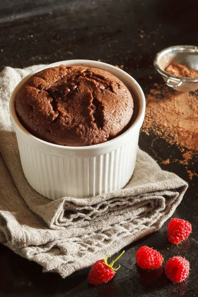 Gustoso soufflé al cioccolato — Foto Stock