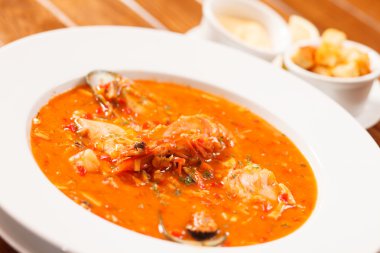 Deniz mahsulleri çorbası plaka