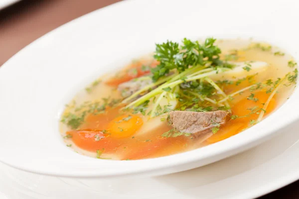 Cabbage soup with meat — Stock Photo, Image