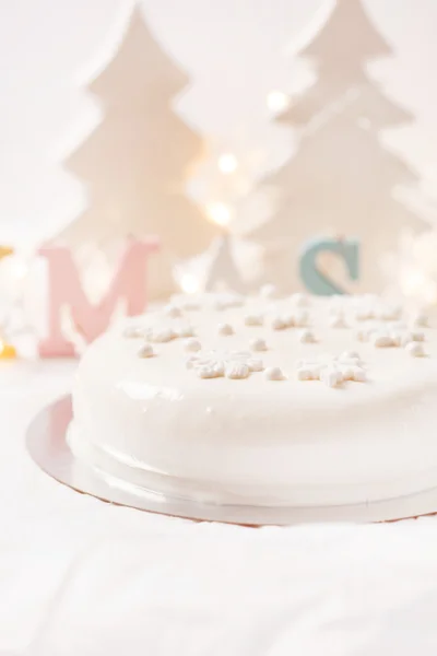 Witte kerst cake — Stockfoto