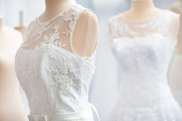 Wedding dresses in shop — Stock Photo, Image