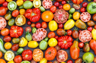 Colorful tomatoes background clipart