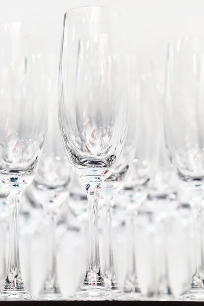 Empty wine glasses on  table — Stock Photo, Image