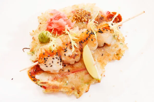 Japanese seafood kebab — Stock Photo, Image