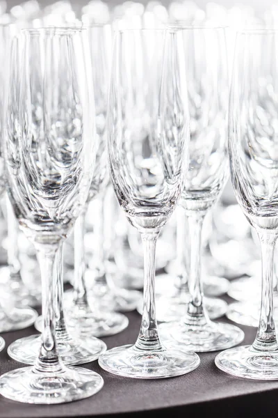 Empty wine glasses on  table — Stock Photo, Image