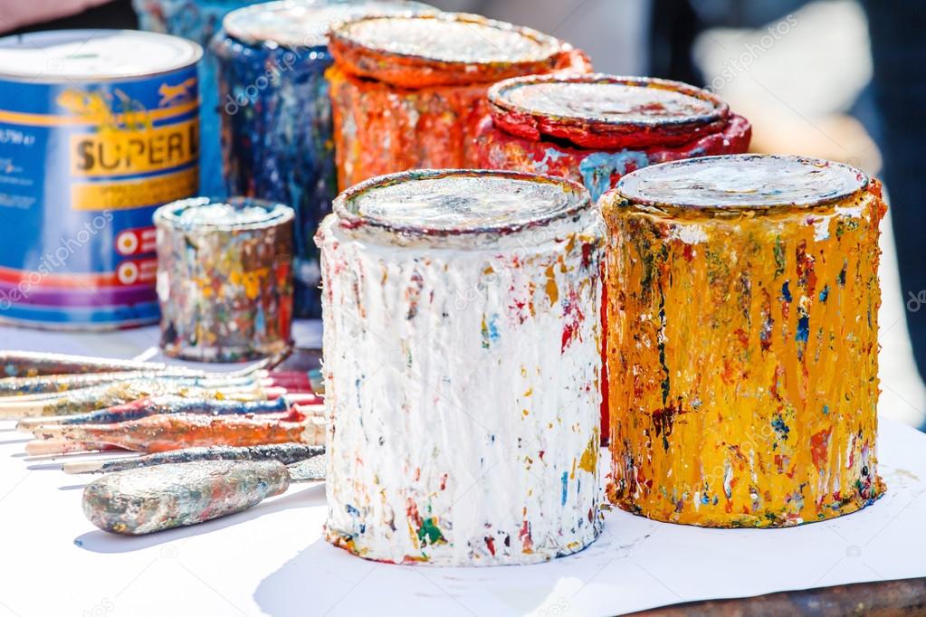 Used Paint cans Stock Photo by ©Shebeko 71424851