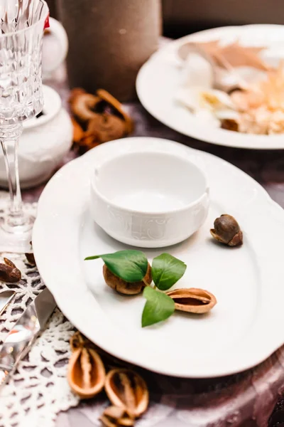 Ceramic tableware on the table — Stock Photo, Image
