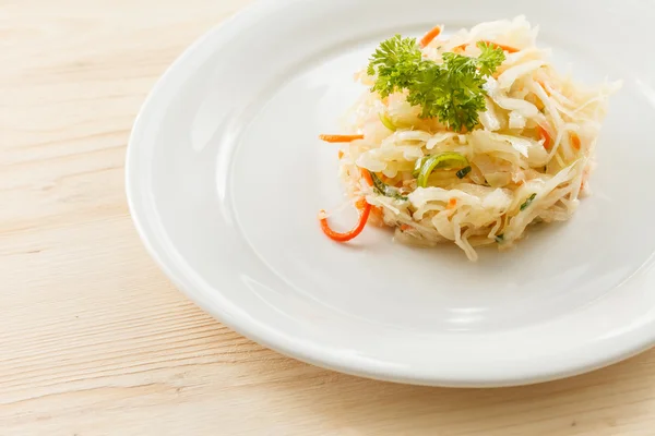 Cabbage salad on plate — Stock Photo, Image