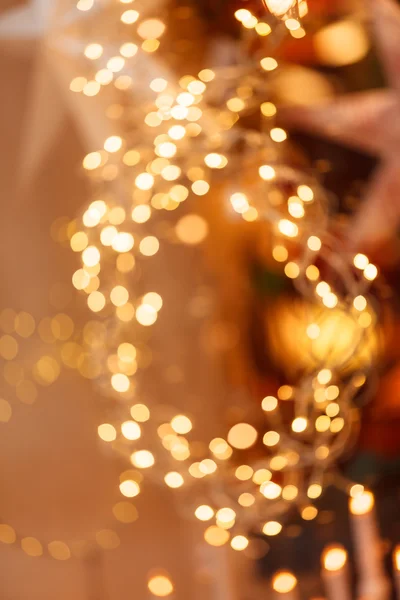 Luzes de Natal amarelas — Fotografia de Stock