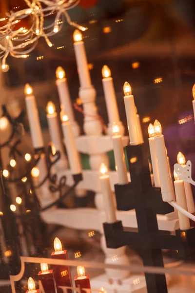 Lampy wykonane jak świece świąteczne — Zdjęcie stockowe