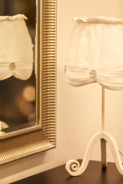 Lamp reflected in a mirror — Stock Photo, Image