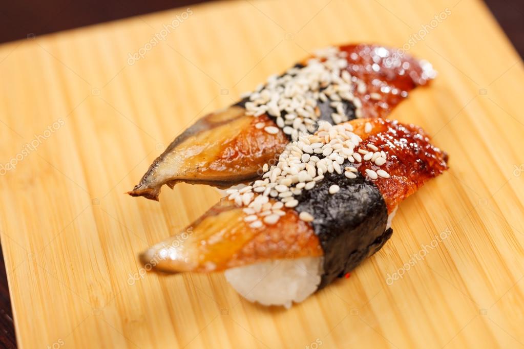 Nigiri sushi with eel — Stock Photo © Shebeko 71975763
