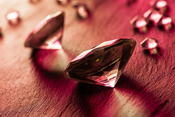 Different diamonds with red light