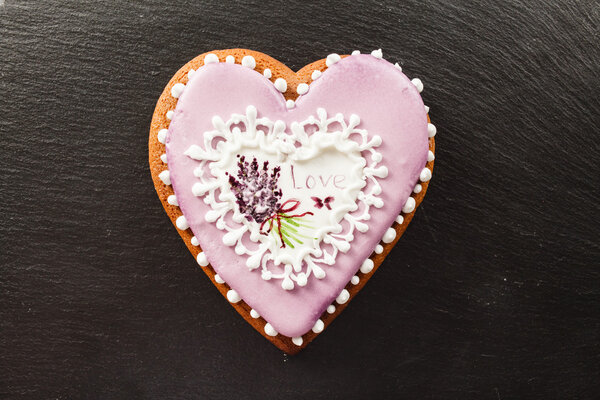 Holiday biscuit in shape of heart