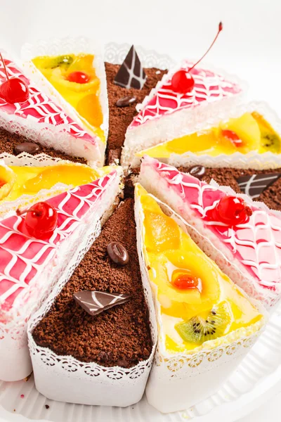 Torta gustosa con glassa di gelatina — Foto Stock
