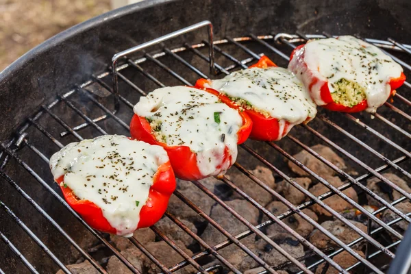 Stuffed peppers with cheese — Stock Photo, Image