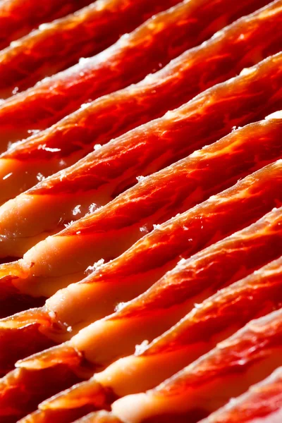 Fette di prosciutto primo piano — Foto Stock