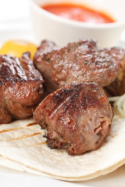 Grilled beef kebab — Stock Photo, Image