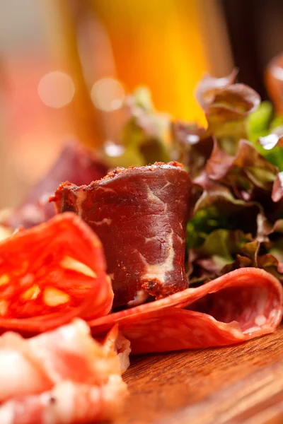Meat ham appetizers — Stock Photo, Image