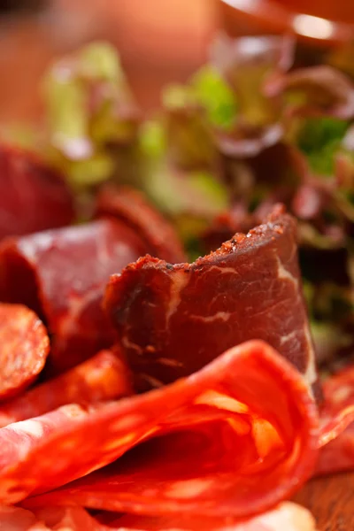 Meat ham appetizers — Stock Photo, Image