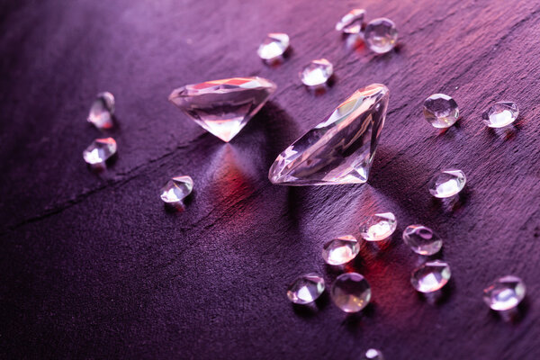diamonds with purple light