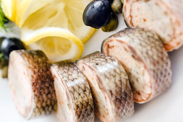 Trozos de pescado rellenos — Foto de Stock